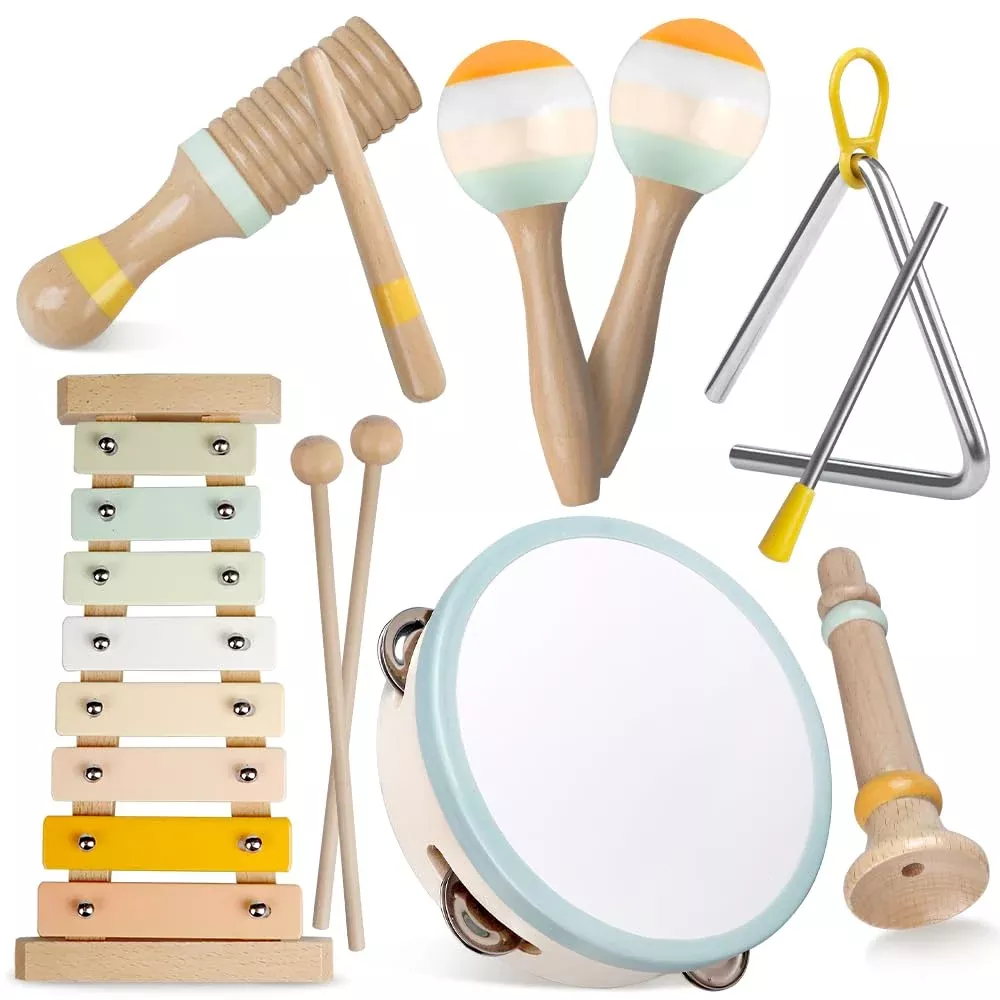 Aliex Montessori Musical Instruments Set for Toddlers, Neutral, Small