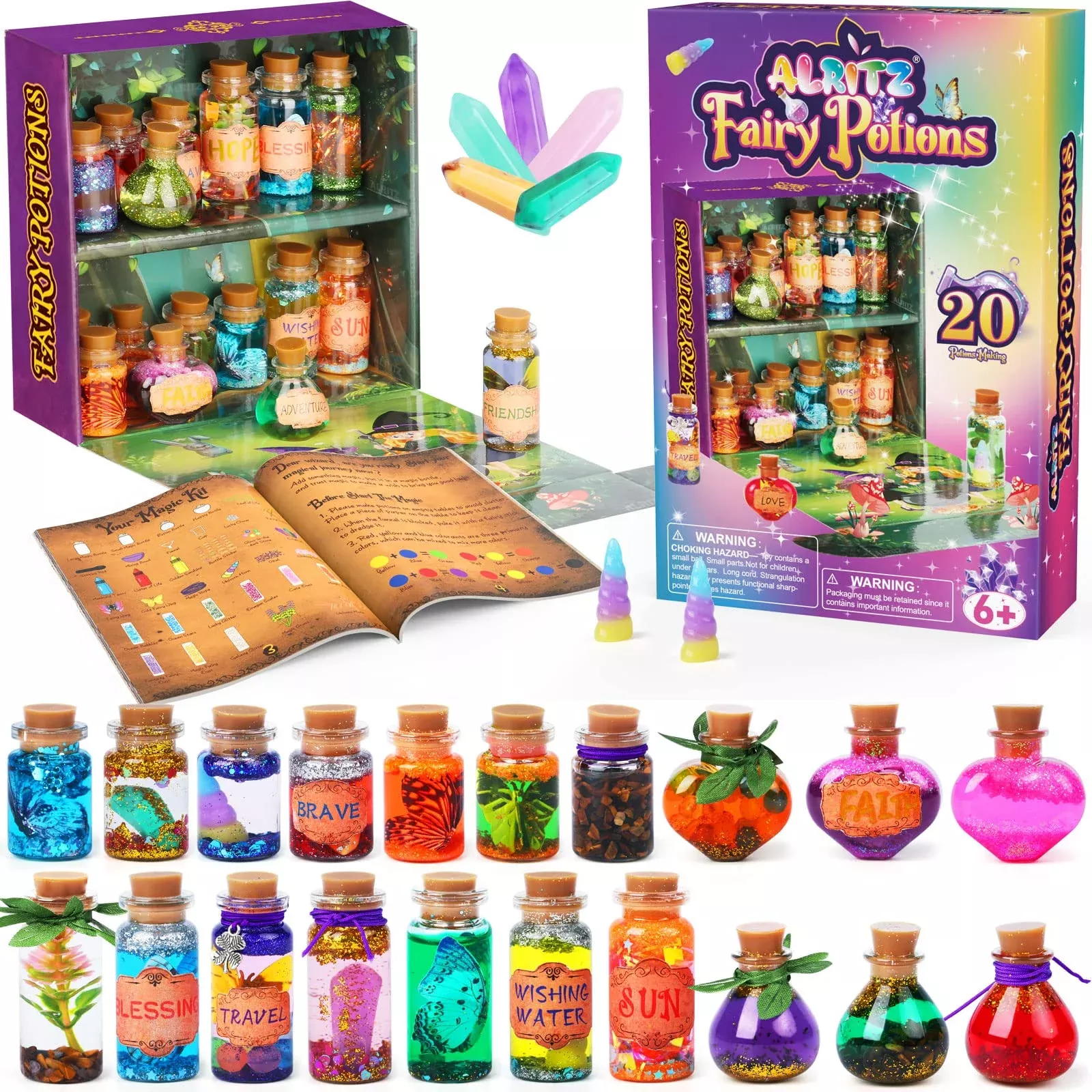 Alritz Fairy Potions Kit, Magic Mix for Kids, Multicolor, 20 Bottles
