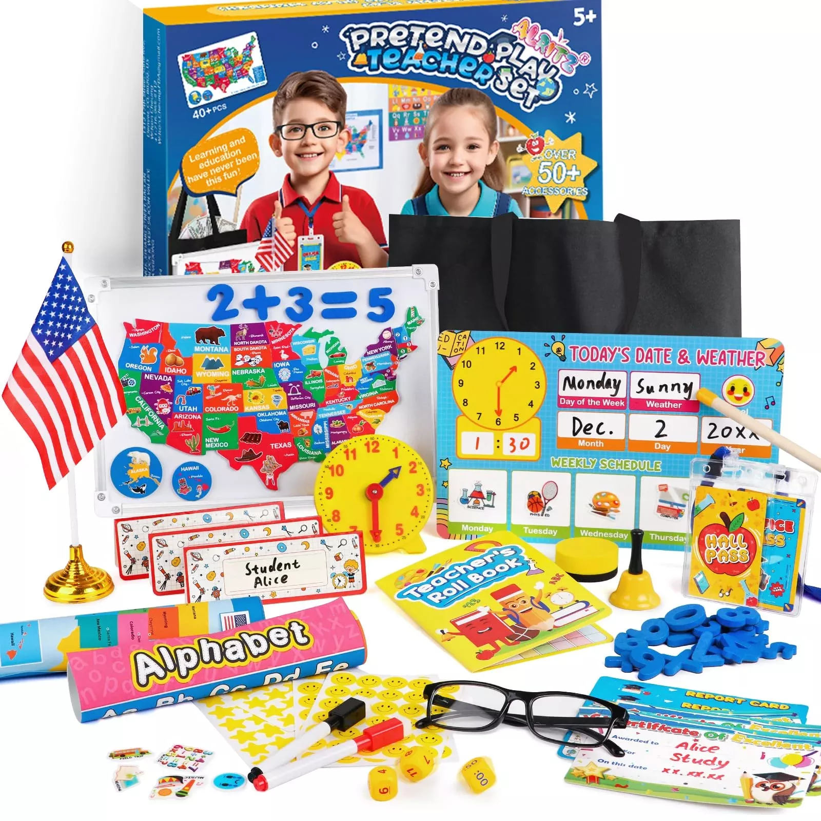 Alritz Pretend Play Teacher Set - Multicolor Classroom Role Play Kit