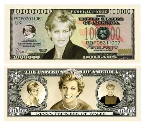 American Art Classics Princess Diana Million Dollar Bill (Pack Of 5) -