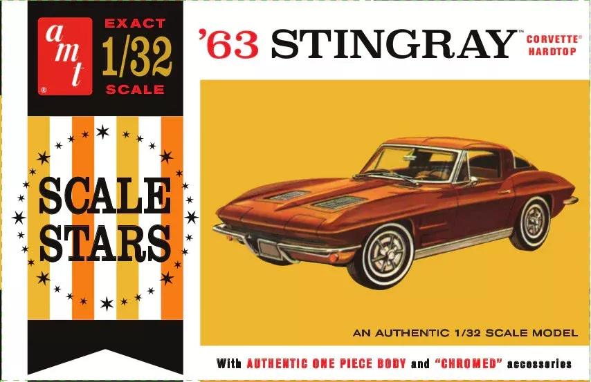 amt 1112 1/32 1963 Chevy Corvette Stingray Skill Level 2 Model Kit