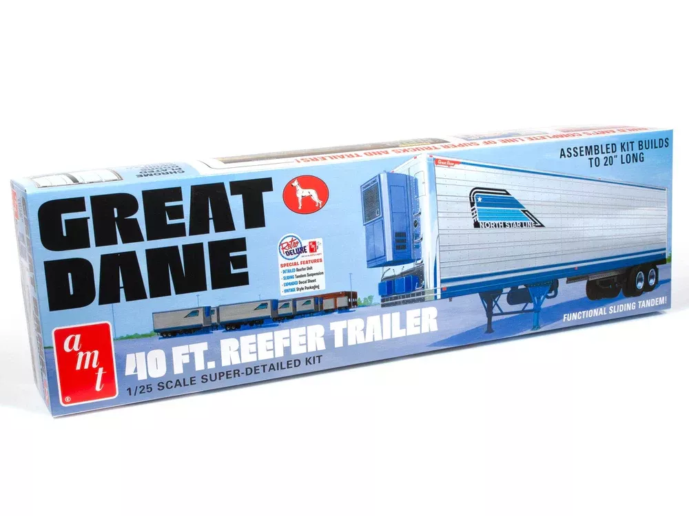 amt 1249 1/25 Great Dane 40′ Reefer Trailer Skill 3 Model Kit