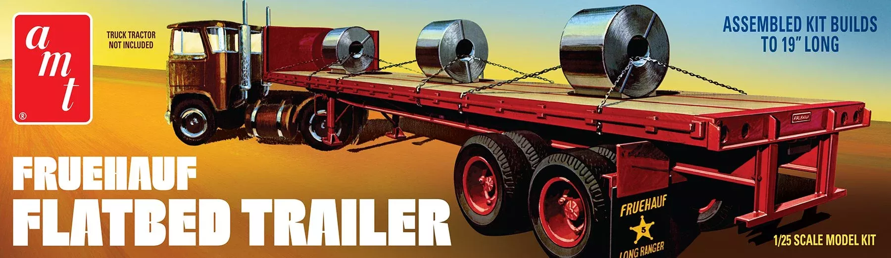 amt 1399 1/25 Fruehauf Flatbed Trailer Skill Level 3 Model Kit