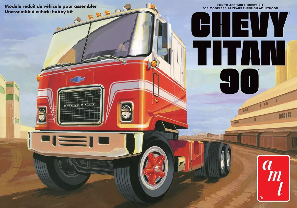 amt 1417 1/25 Chevy Titan 90 Semi Tractor Cab Skill 3 Model Kit