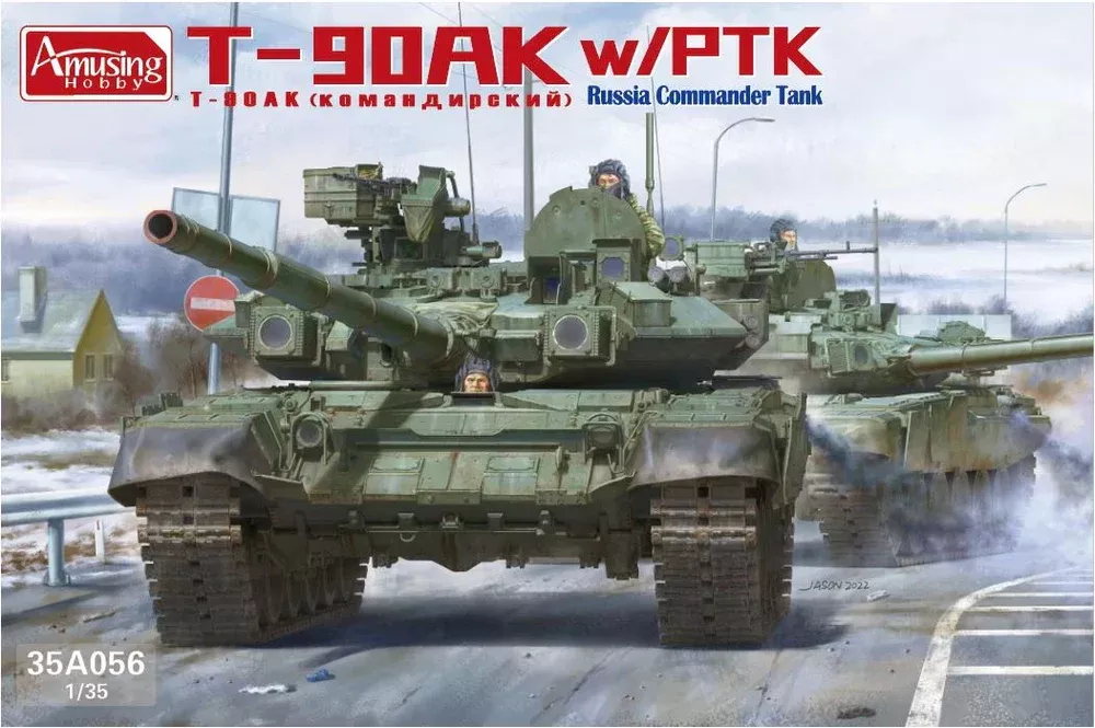 Amusing Hobby 35A056 1/35 T-90AK with PTK Russian Commander Tank Model Kit