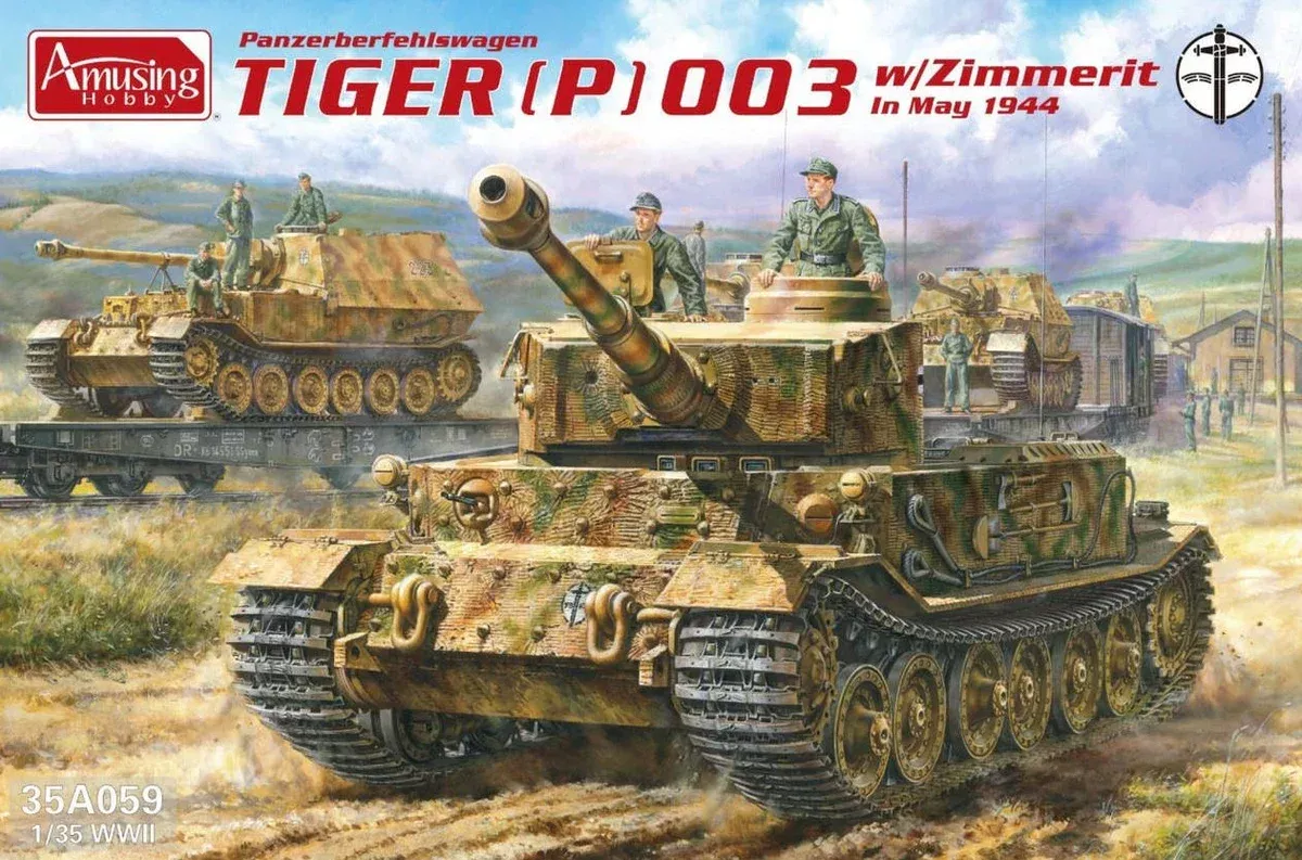 Amusing Hobby 35A059 1/35 Tiger(P) 003 Tank with Zimmerit May 1944 Model Kit