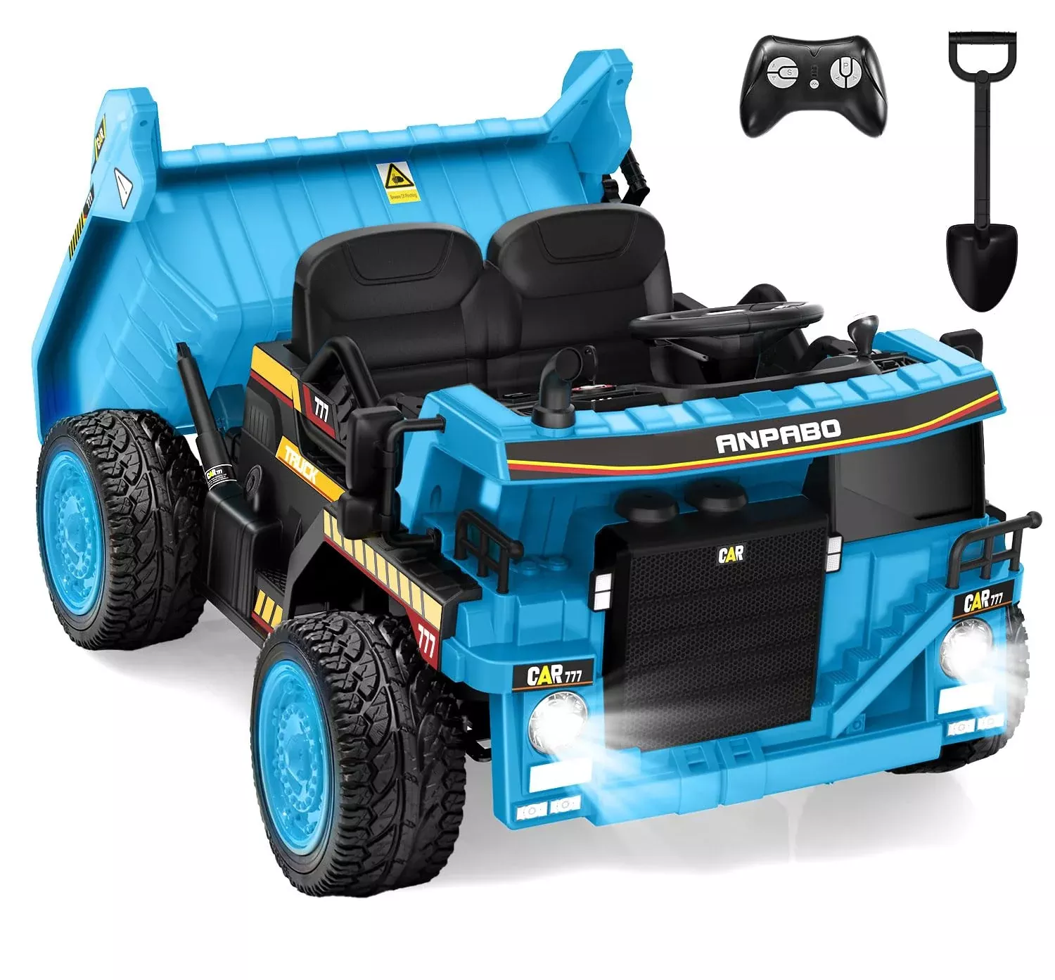 ANPABO 24V Ride On Dump Truck Blue Large with Remote Control