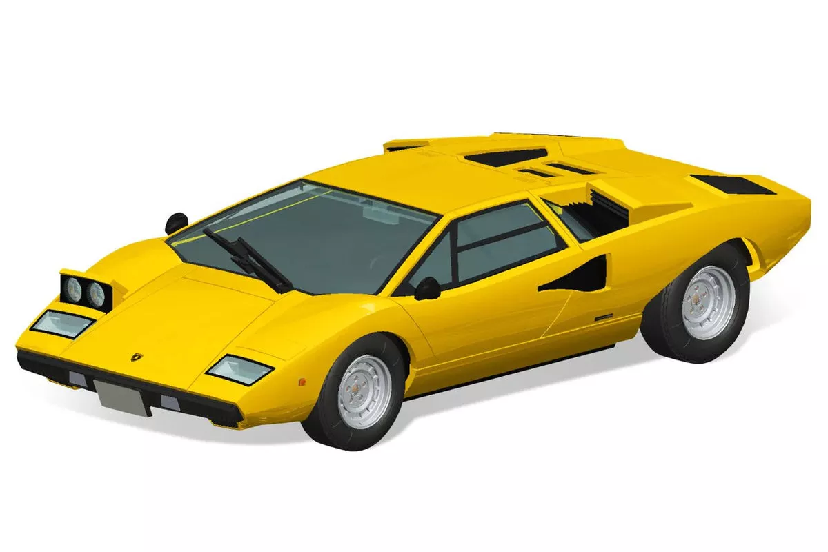 Aoshima 06534 1/32 The Snap Kit #20-B Yellow Lamborghini Countach LP400