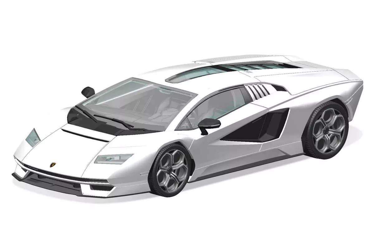Aoshima 06539 1/32 The Snap Kit #19-A White Lamborghini Countach LPI 800-4