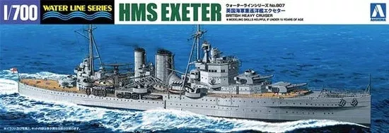 Aoshima 52730 1/700 HMS Exeter Heavy Cruiser Waterline Model Ship Kit