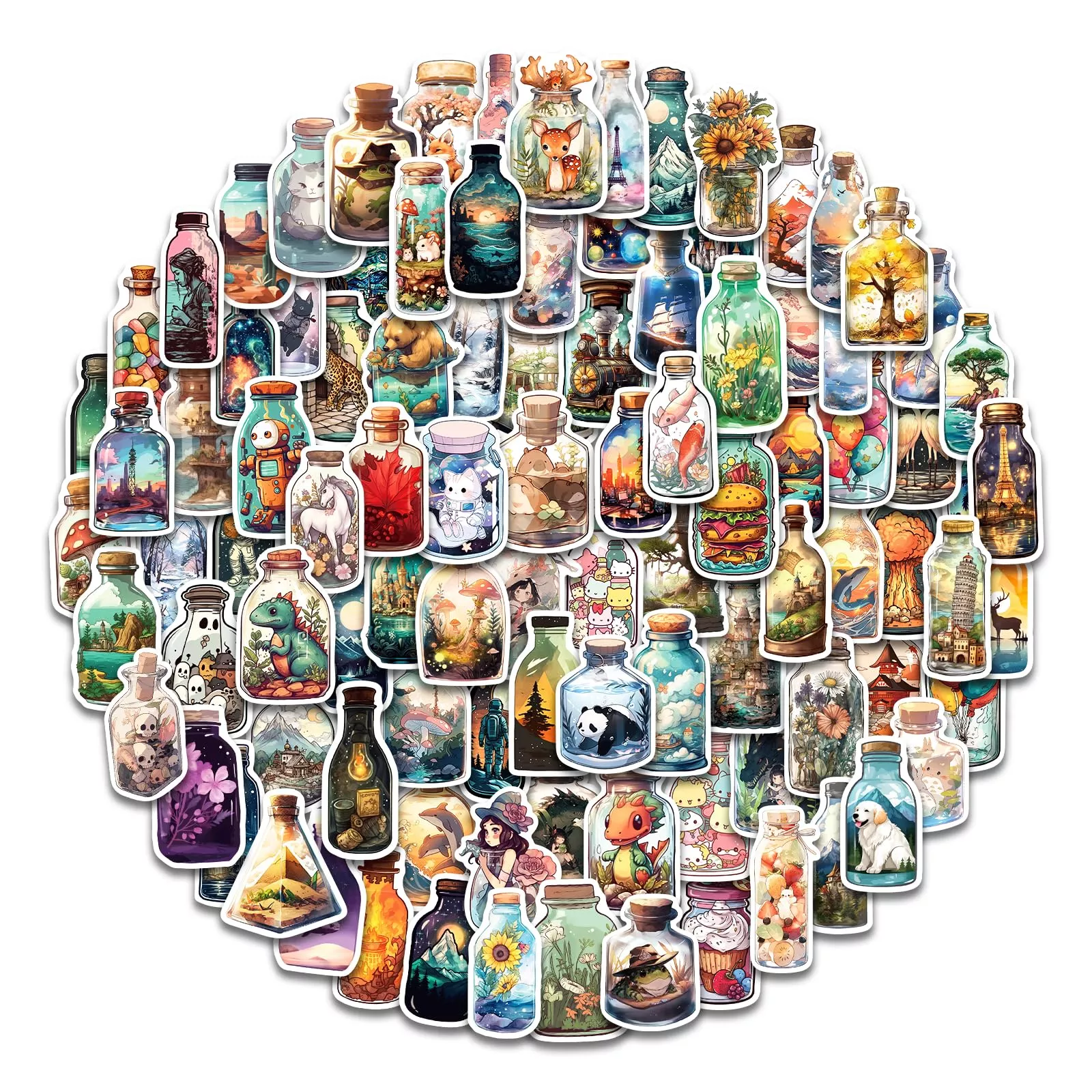 AOWDIAO Fantasy Stickers Set, 100 Pieces, 1.5 x
