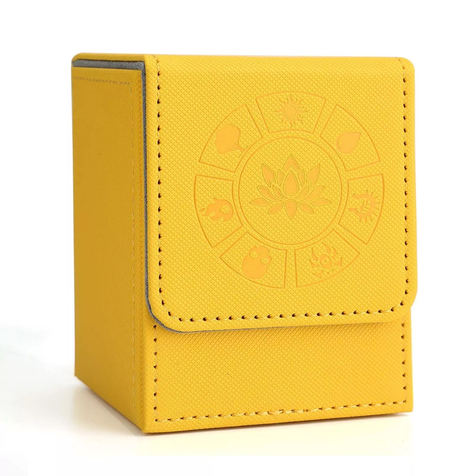 Arkeiliy Card Deck Box for MTG, 200+ Cards, Yellow III, Premium