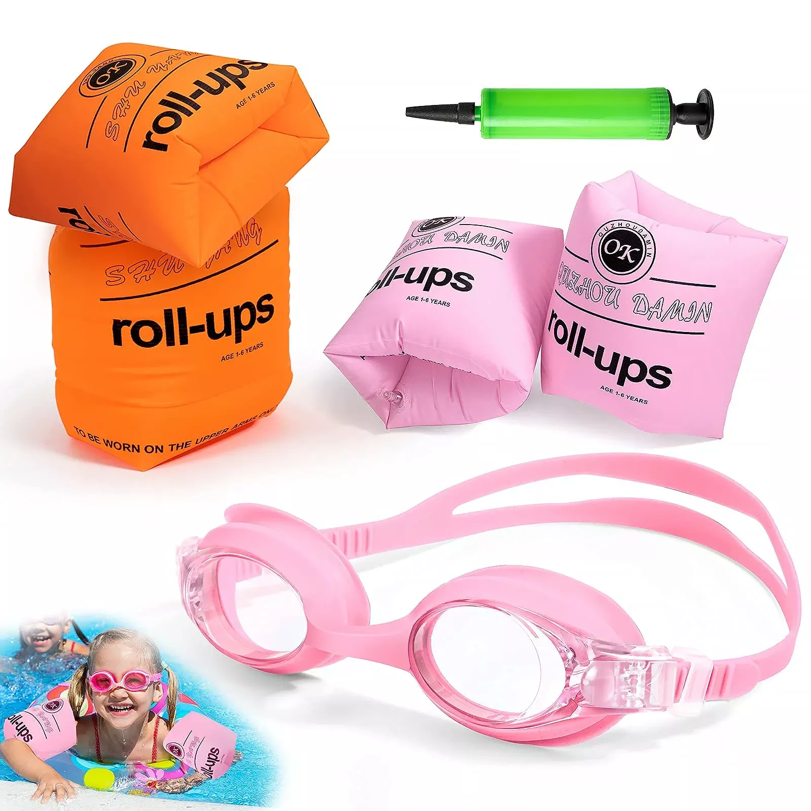 Arm Floaties For Kids,4 Pack Swim Trainer Floaties And Kid'S Swimming
