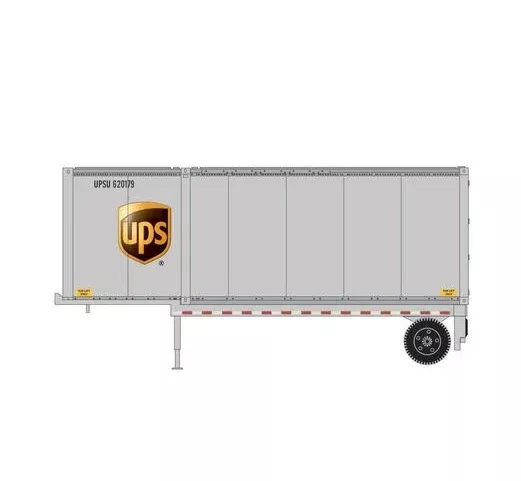 Athearn RTR 1835 HO Scale 28' Container and Chassis UPS #1