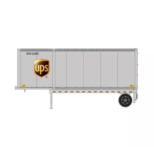 Athearn RTR 1836 HO Scale 28' Container and Chassis UPS #2