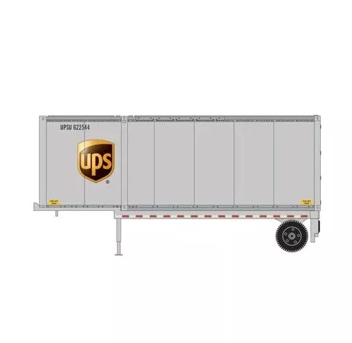 Athearn RTR 1837 HO Scale 28' Container and Chassis UPS #3