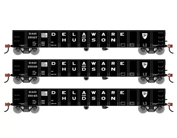 Athearn RTR 1995 HO Scale 52' Mill Gondola Delaware & Hudson D&H 3-Pack