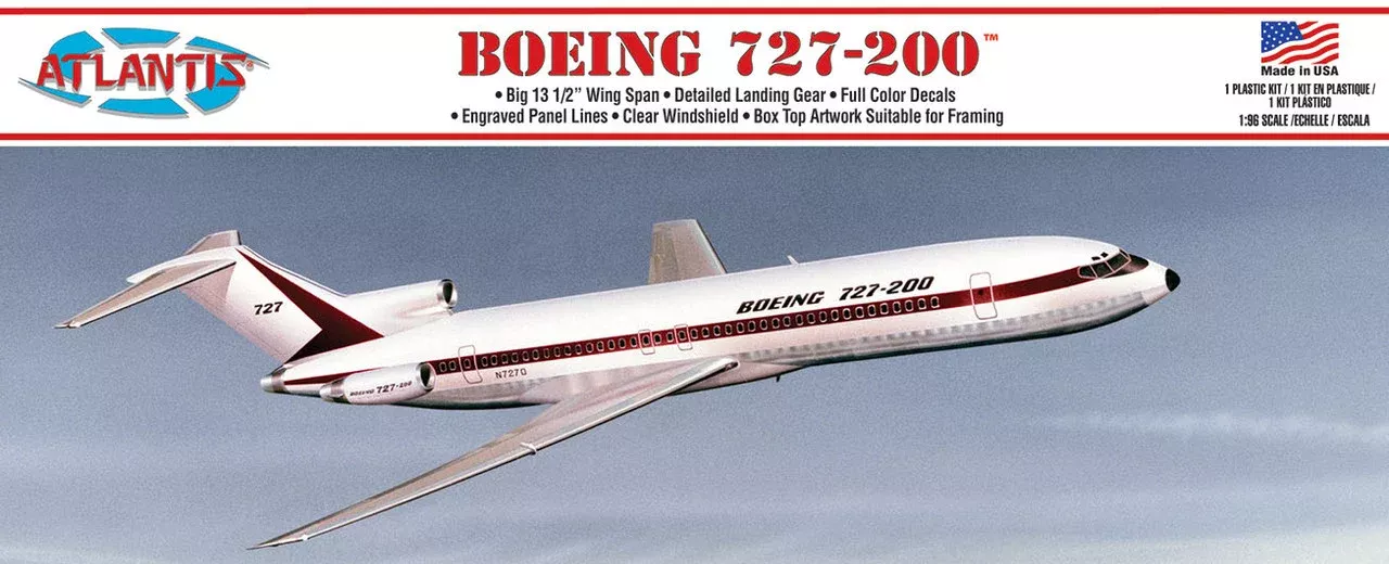 Atlantis Models 6005 1/96 Boeing 727 Airliner Model Aircraft Kit