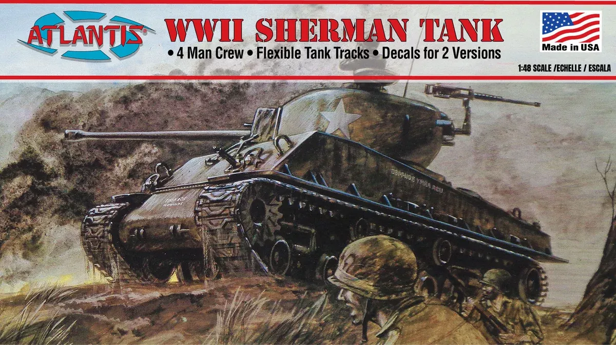 Atlantis Models A317 1/48 WWII Sherman Tank Model Kit