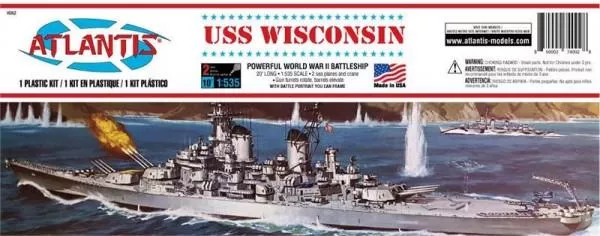 Atlantis Models AMCH4631/535 USS Wisconsin Battleship Model Ship Kit