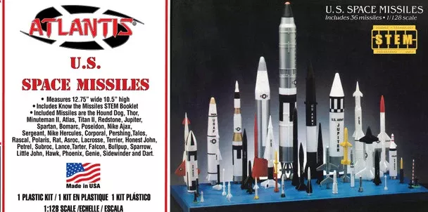Atlantis Models M6871 1/128 US Space Missiles 36 Missiles Model Kit
