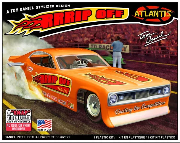 Atlantis Models M8277 1/32 Tom Daniel RRRRip Off Funny Car Snap Model Kit