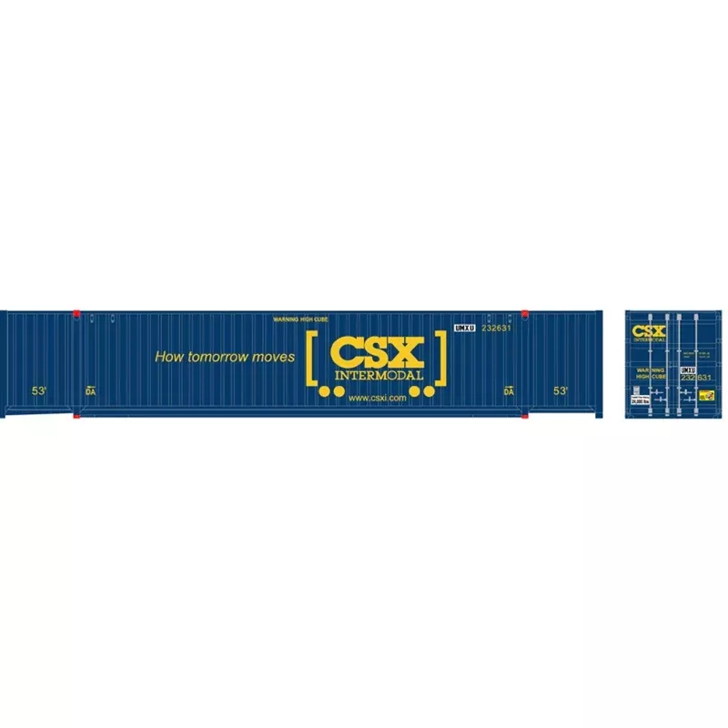 Atlas 20006662 HO Scale Jindo 53' Container CSX Set 2 (3 Pack)