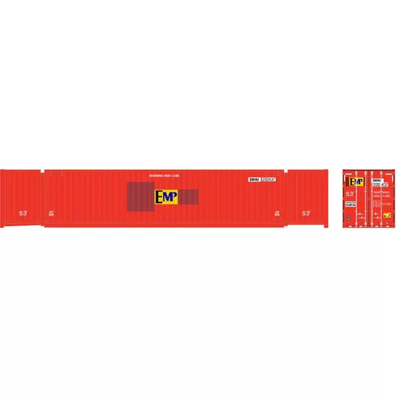 Atlas 20006663 HO Scale Jindo 53' Container EMP ex-HUB Set 1 (3 Pack)