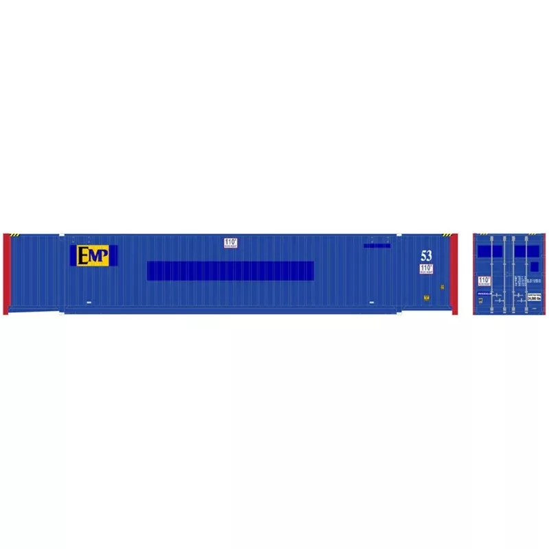 Atlas 20006665 HO Scale Jindo 53' Container EMP ex-Pacer Set 1 (3 Pack)