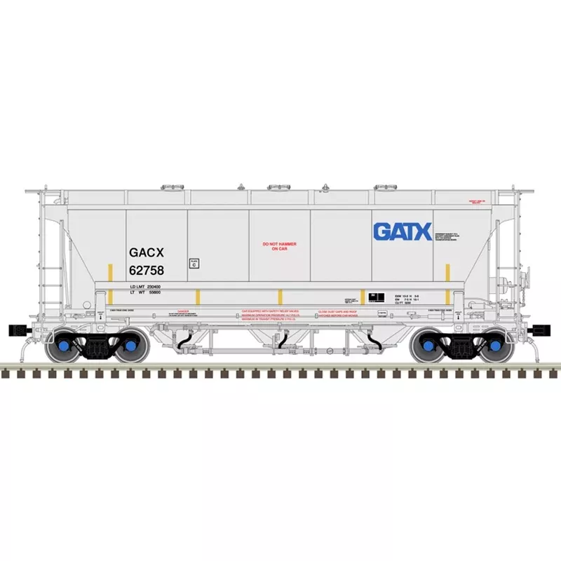 Atlas 20006838 HO Scale Trinity 3230 Covered Hopper GATX 62763