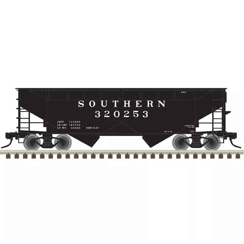 Atlas Trainman 20007432 HO Scale 2 Bay Offset Hopper Southern AGS (3 Pack)