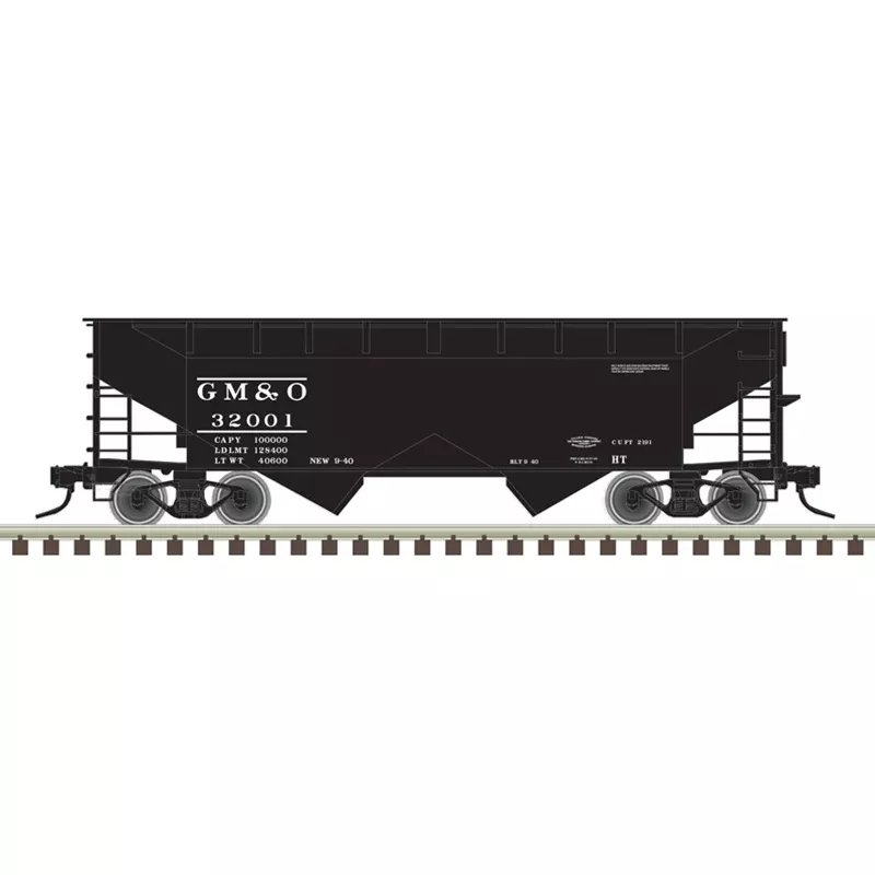 Atlas Trainman 20007435 HO Scale 2 Bay Offset Hopper Gulf, Mobile & Ohio GM&O (3 Pack)