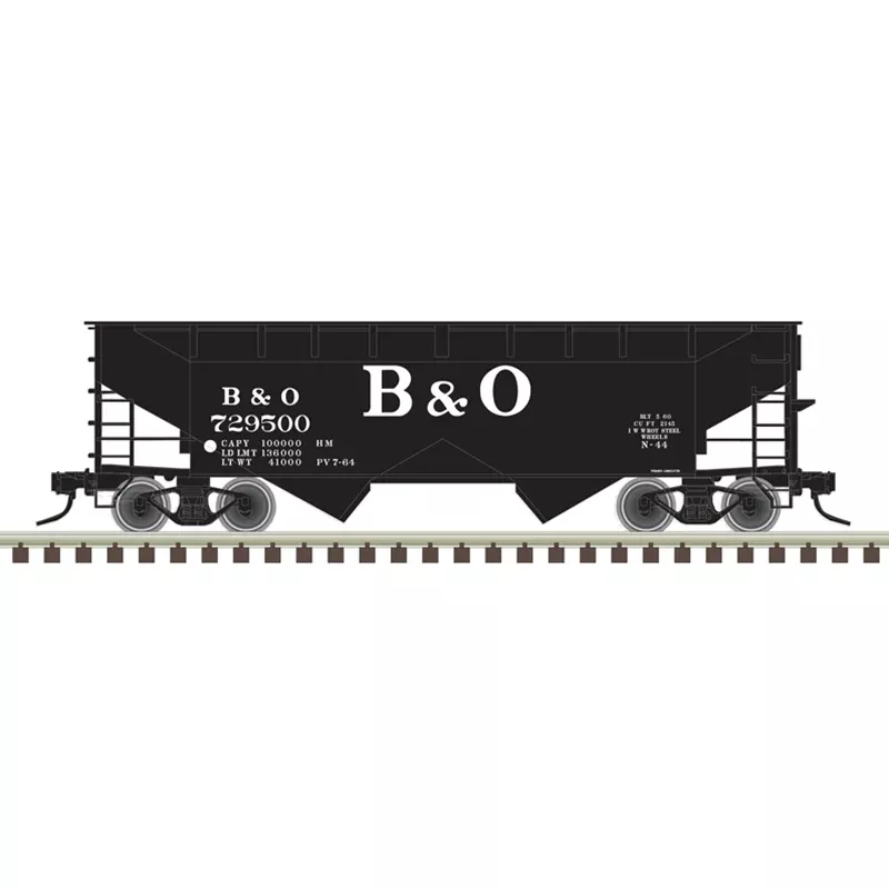Atlas Trainman 20007438 HO Scale 2 Bay Offset Hopper Baltimore & Ohio B&O (3 Pack)