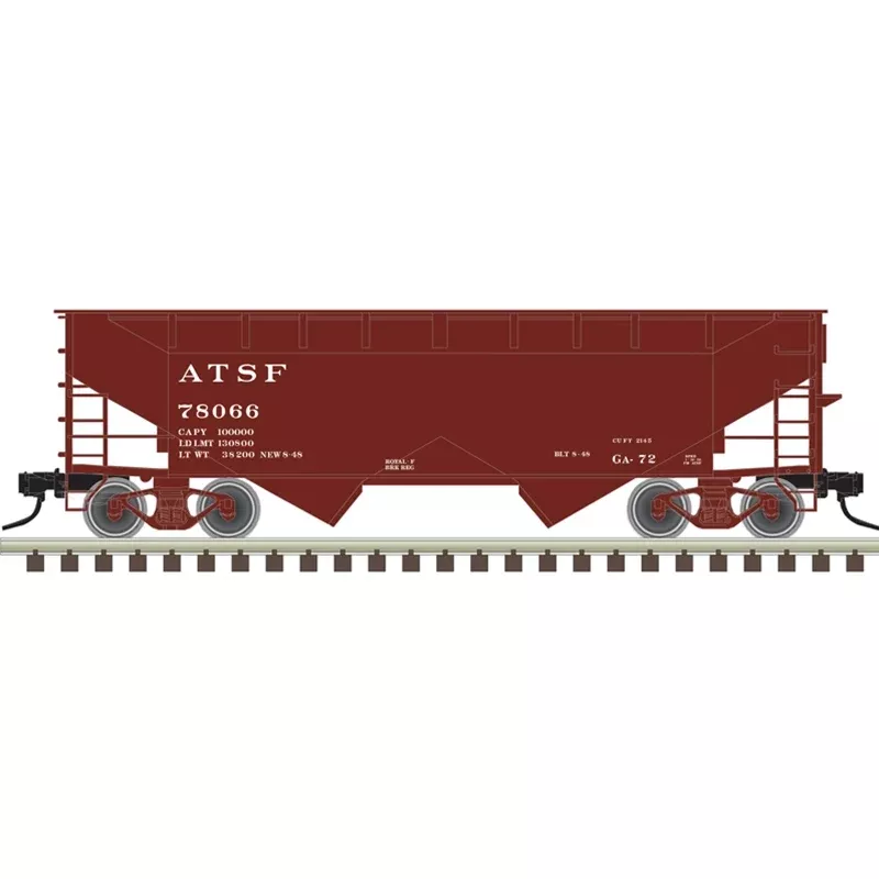 Atlas Trainman 20007440 HO Scale 2 Bay Offset Hopper Santa Fe ATSF 78099
