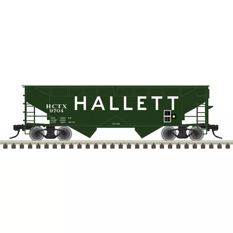 Atlas Trainman 20007444 HO Scale 2 Bay Offset Hopper Hallett (3 Pack)