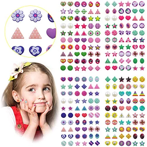 AUGSUN 240 Piece 3D Sticker Earrings Multicolor Gem Stickers Purple