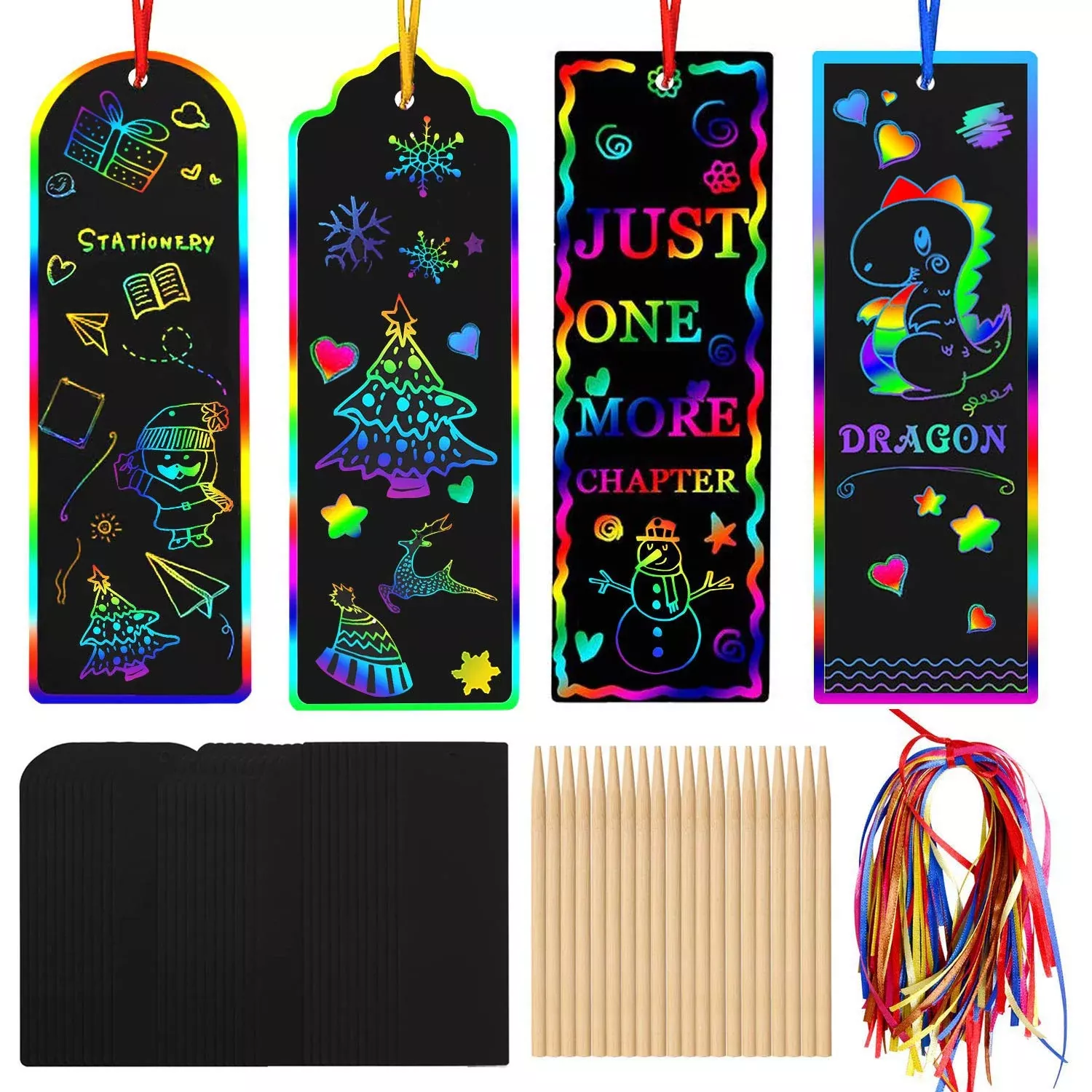 AUGSUN Scratch Art Kit for Kids - Regular Size, Colorful Design