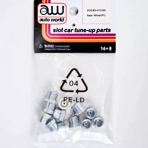 Auto World PSC4G015 HO Scale 4 Gear Rear Wheel (6 Pair)