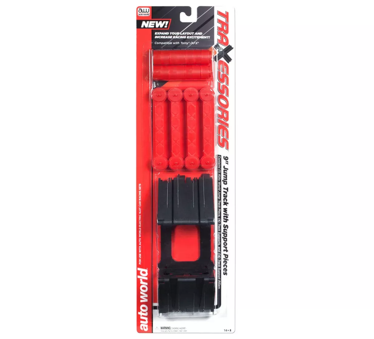 Auto World TRX100 TraXessories HO Scale 9" Jump Track with Support Pieces
