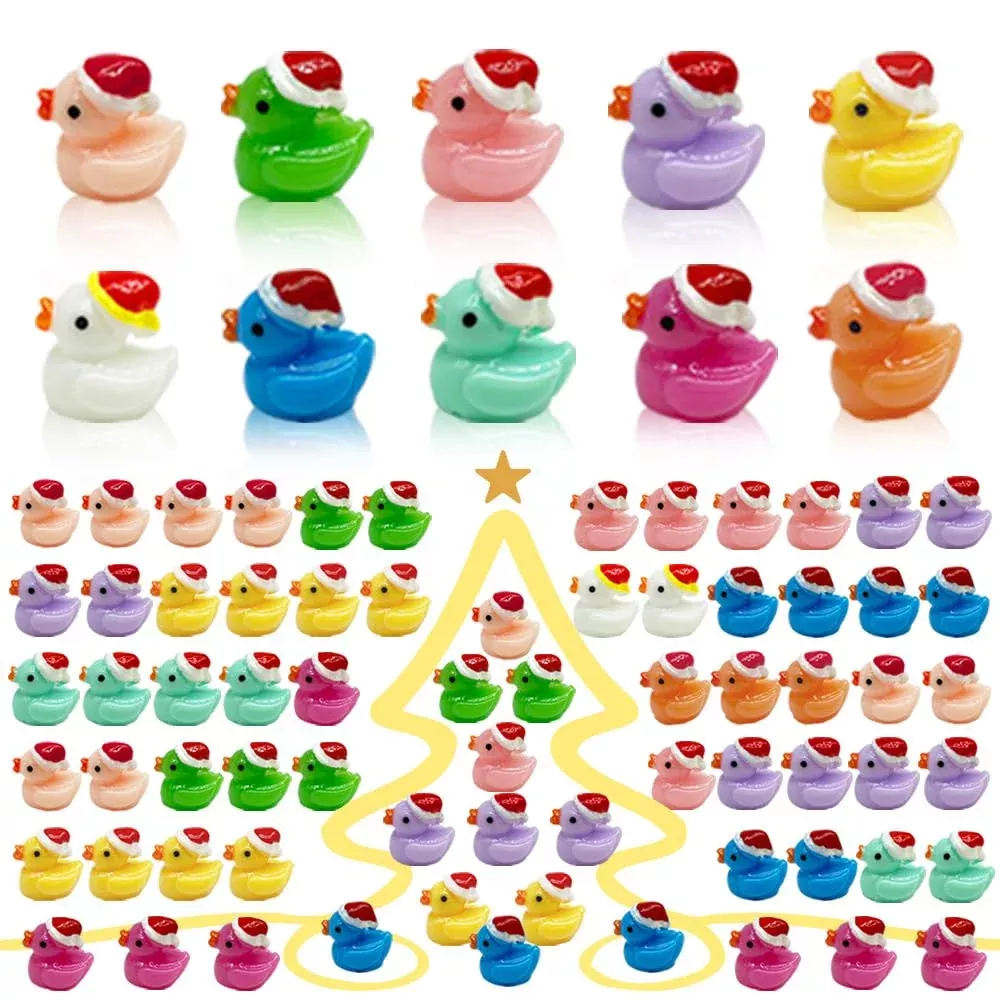 AWEELON Tiny Ducks Set for Decorations, Mix Color, 100 Pieces, Small