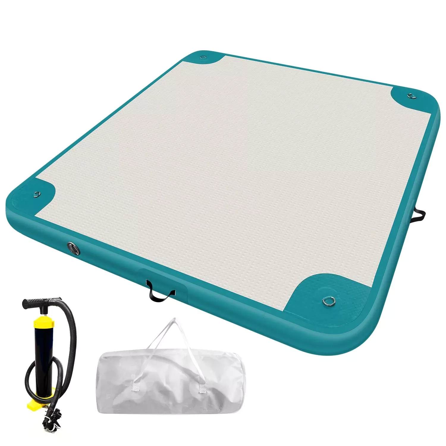 AZXRHWYGS Inflatable Floating Dock - 6x6ft PVC Water Mat for Pool & Be