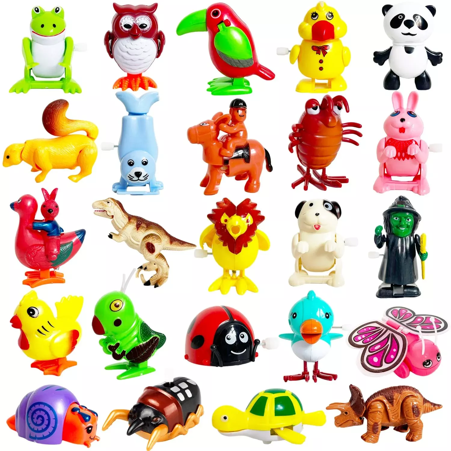 Baaxxango Wind-Up Toys Value Pack 24 Multicolor Medium Size
