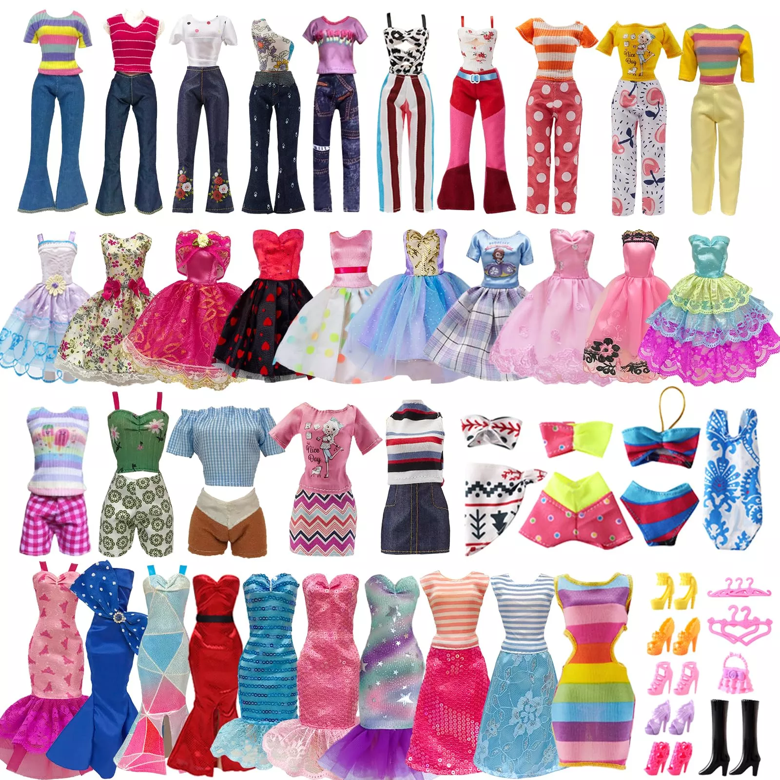 Babeilei 30-Piece Doll Clothes Set for 11.5 Inch Dolls,