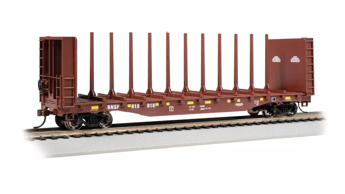 Bachmann 12905 HO Scale 52' Bulkhead Flatcar BNSF 615818