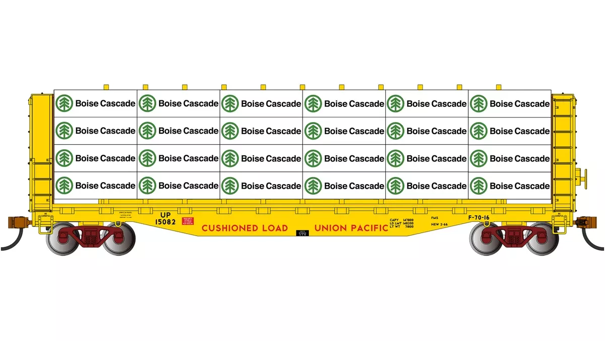 Bachmann 12928 HO Scale 52' Centerbeam Flatcar Union Pacific UP 15082