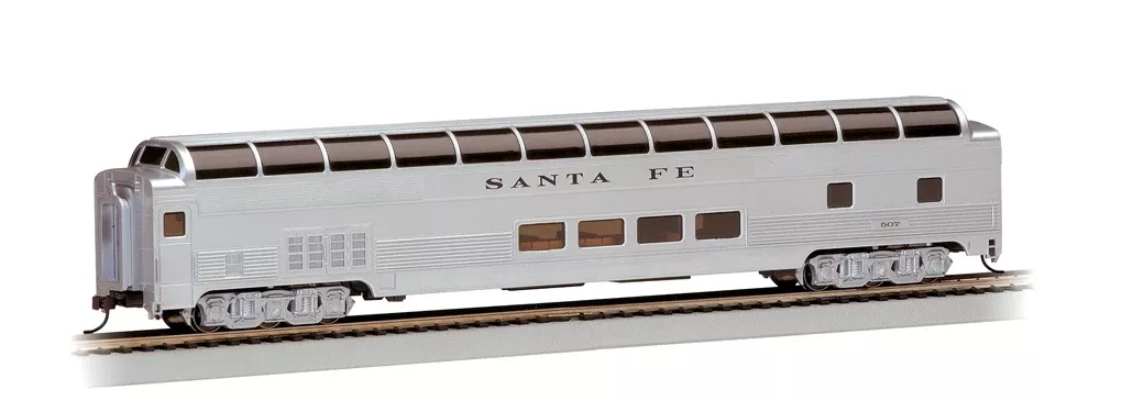 Bachmann 13002 HO Scale 85' Lighted Budd Dome Car Santa Fe ATSF