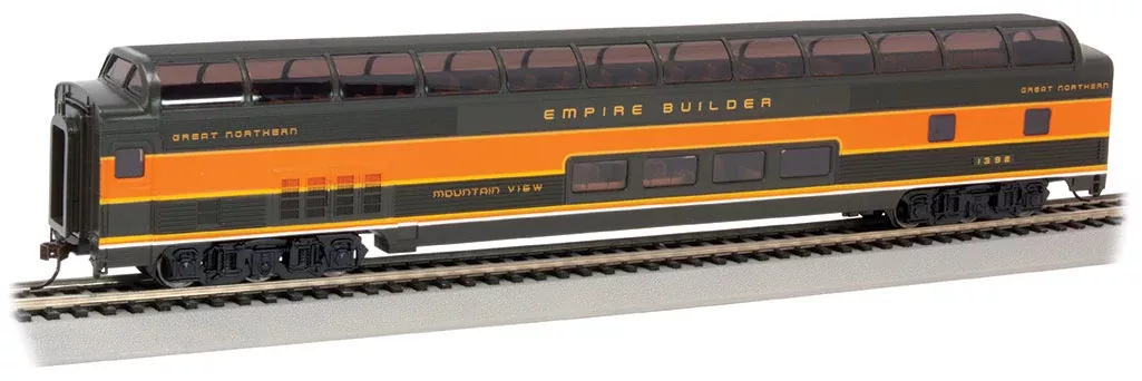 Bachmann 13003 HO Scale 85' Lighted Budd Dome Car Great Northern "Mountain View" 1392