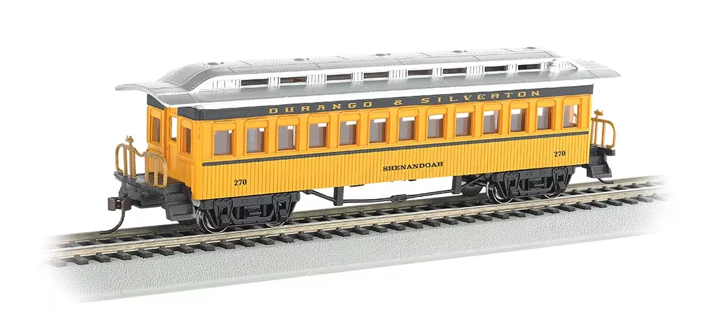 Bachmann 13408 HO Scale Old Time Passenger Coach Durango & Silverton "Shenandoah" 257