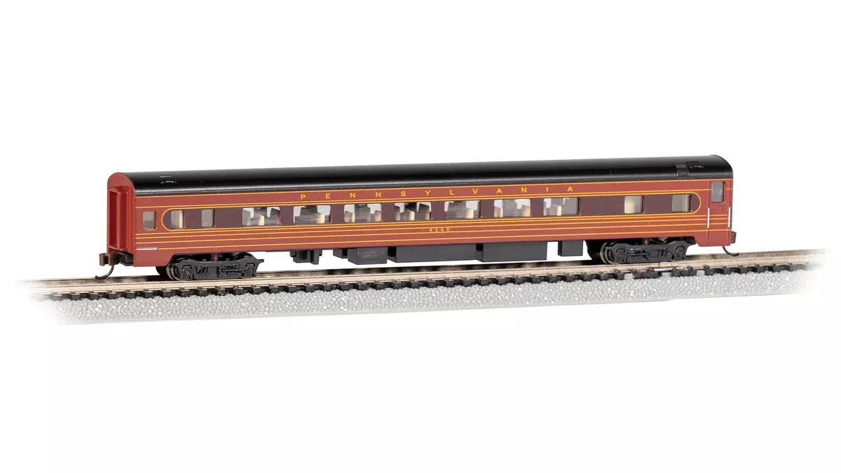 Bachmann 14259 N Scale 85' Lighted Smooth-side Coach Pennsylvania PRR 4269