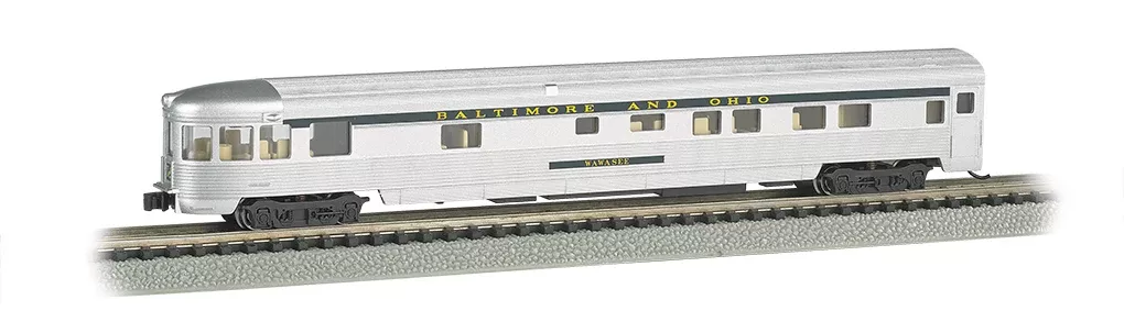 Bachmann 14553 N Scale 85' Lighted Fluted Observation Passenger Car Baltimore & Ohio B&O